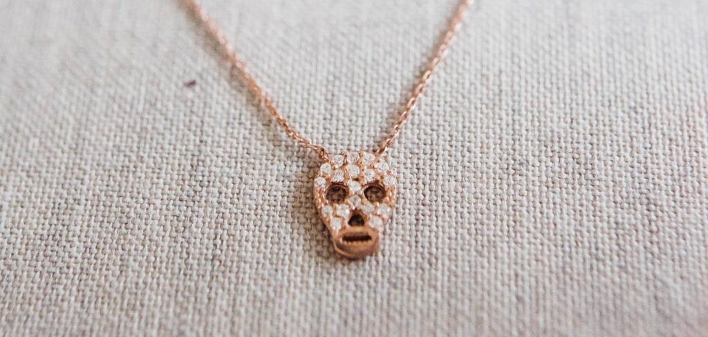 Rosé Skull Necklace